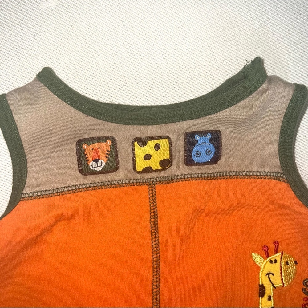 Baby Okie Dokie 3-6 Months Safari Fun Orange Baby Boy Romper Y2K 90s Vintage - Picture 3 of 7